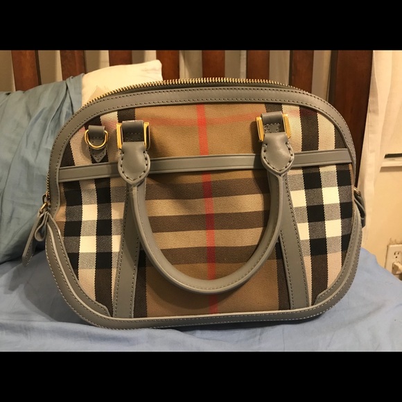Authentic Burberry Blue/ Grey CrossBody Satchel - Picture 3 of 6
